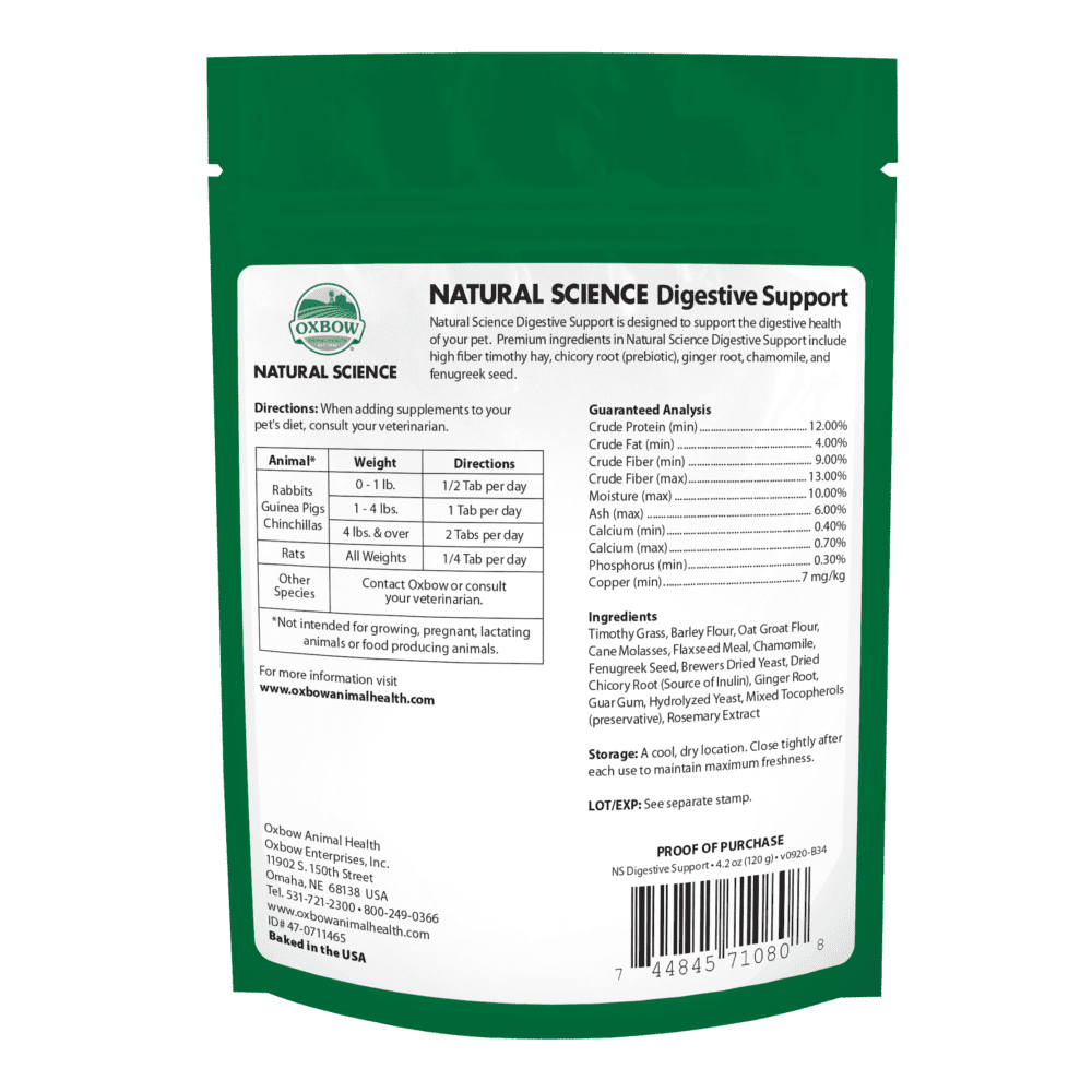 Oxbow Natural Science Digestive Support - 120gr Oxbow Natural Science Digestive Support - 120gr